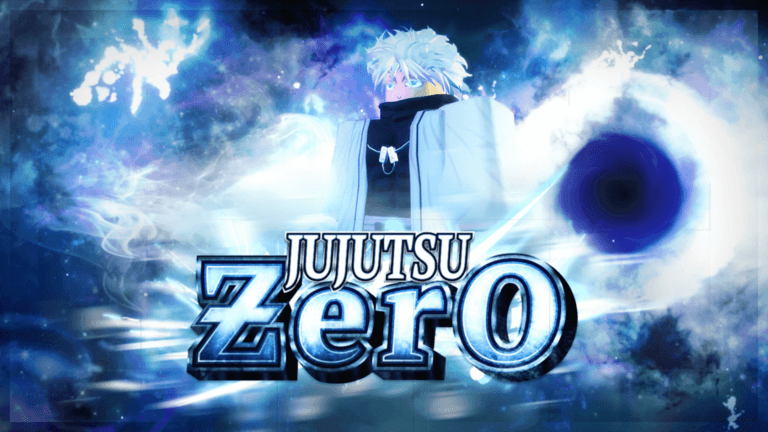 Jujutsu: Zero official key art with a white-haired sorcerer and the game logo